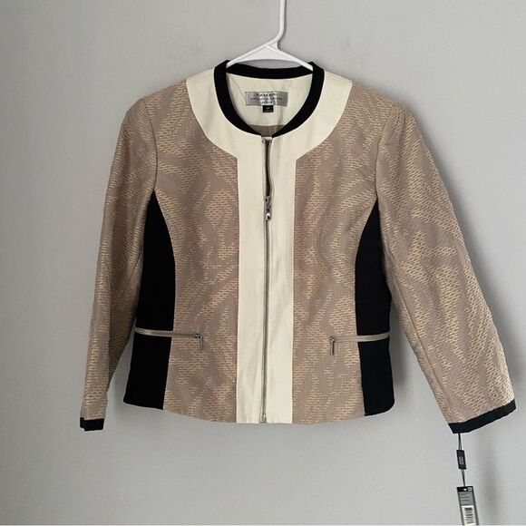 Tahari Arthur S Levine Women’s Bobby Zipper Front Jacket size 6P - Picture 1 of 2